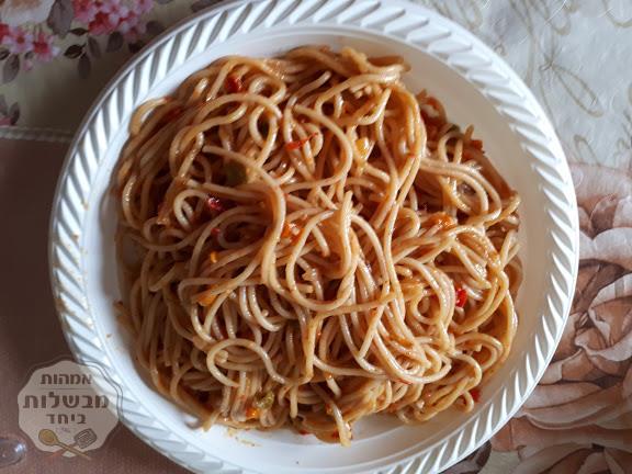 ספגטי ברוטב עם ירקות