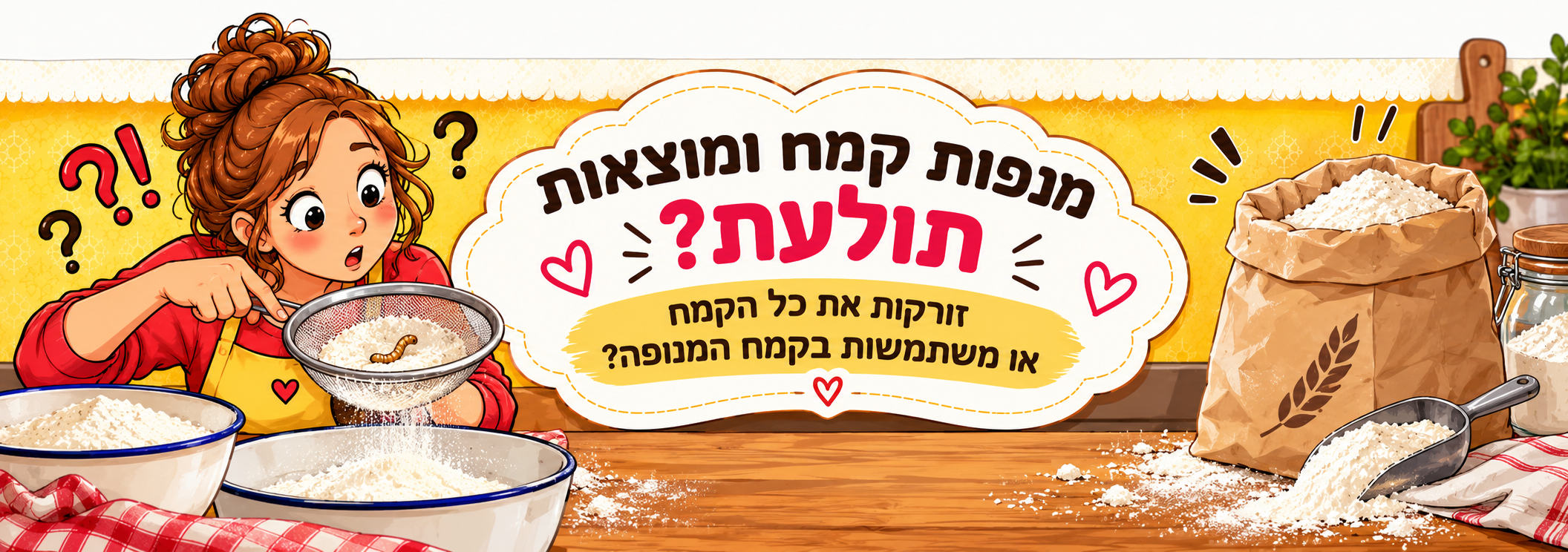מצאתן תולעת בקמח בזמן הניפוי?