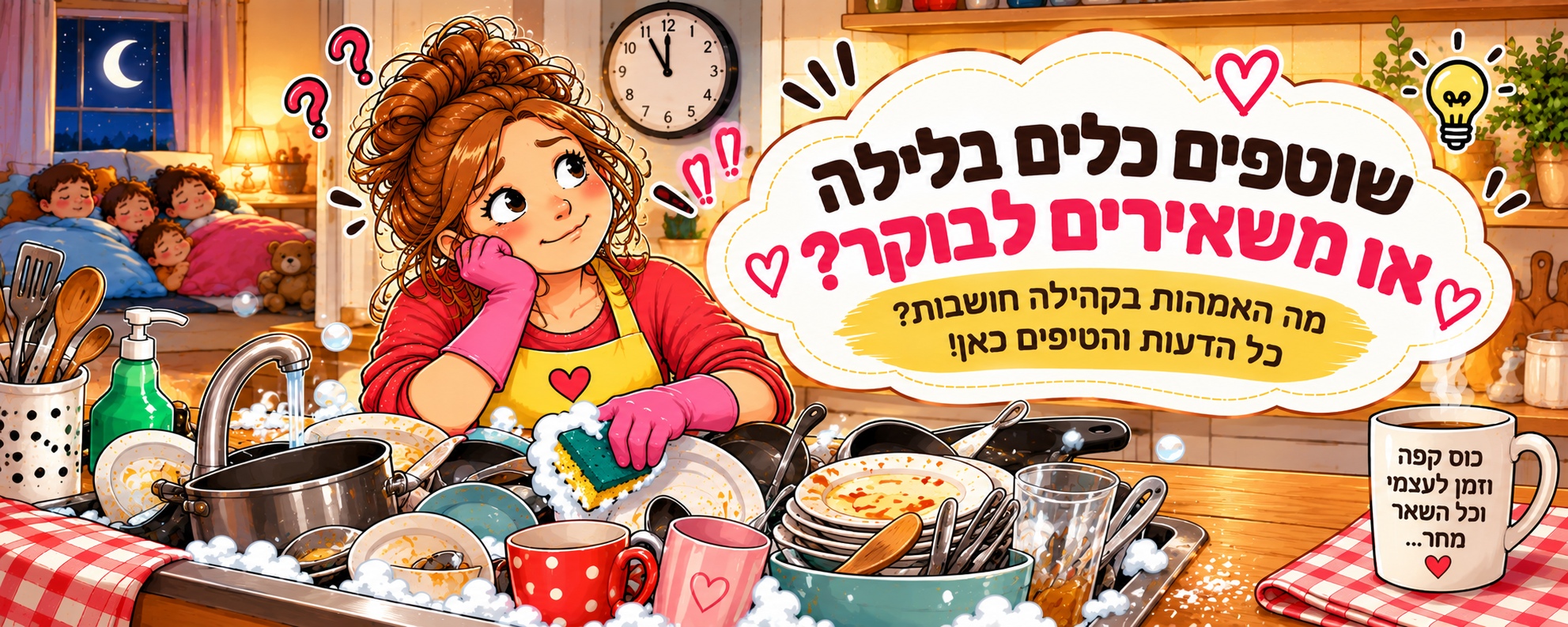 שוטפים כלים בלילה או משאירים לבוקר?