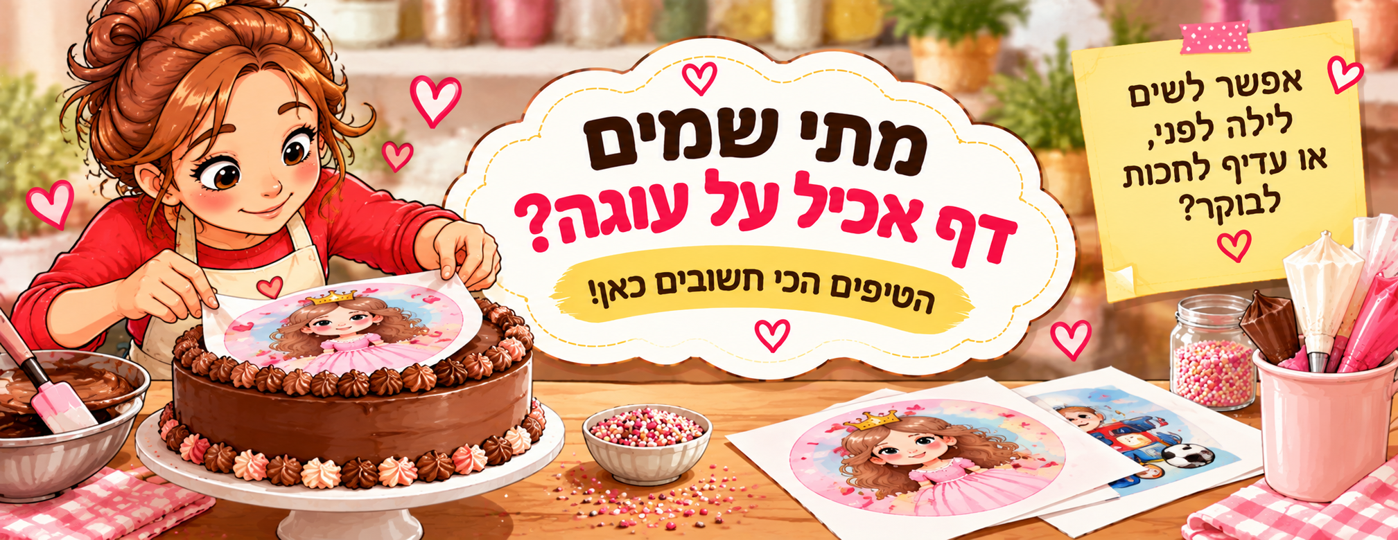 מתי שמים דף אכיל על עוגה?