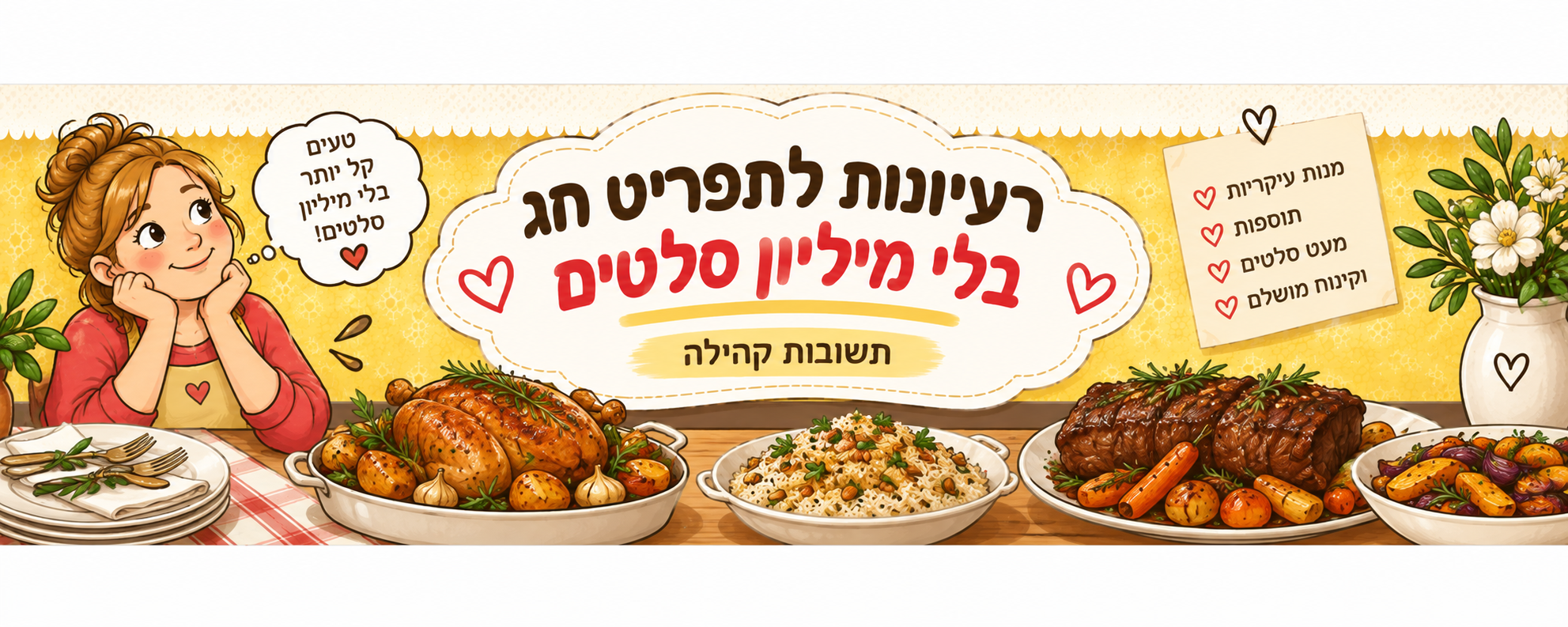 רעיונות לתפריט חג בלי מיליון סלטים