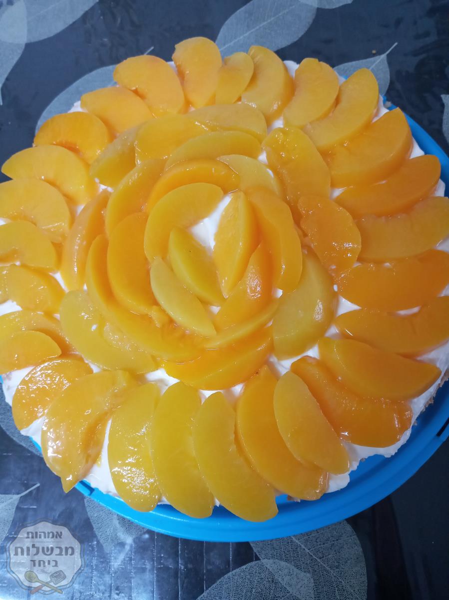 עוגת קרם עם אפרסקים כשרה לפסח