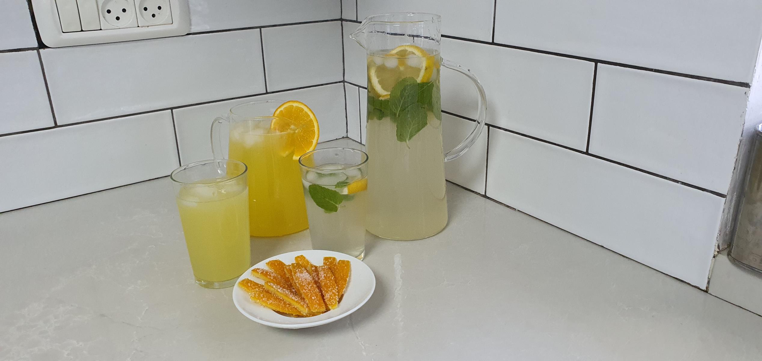 תרכיז תפוזים/ לימונים וקליפות תפוזים מסוכרים 