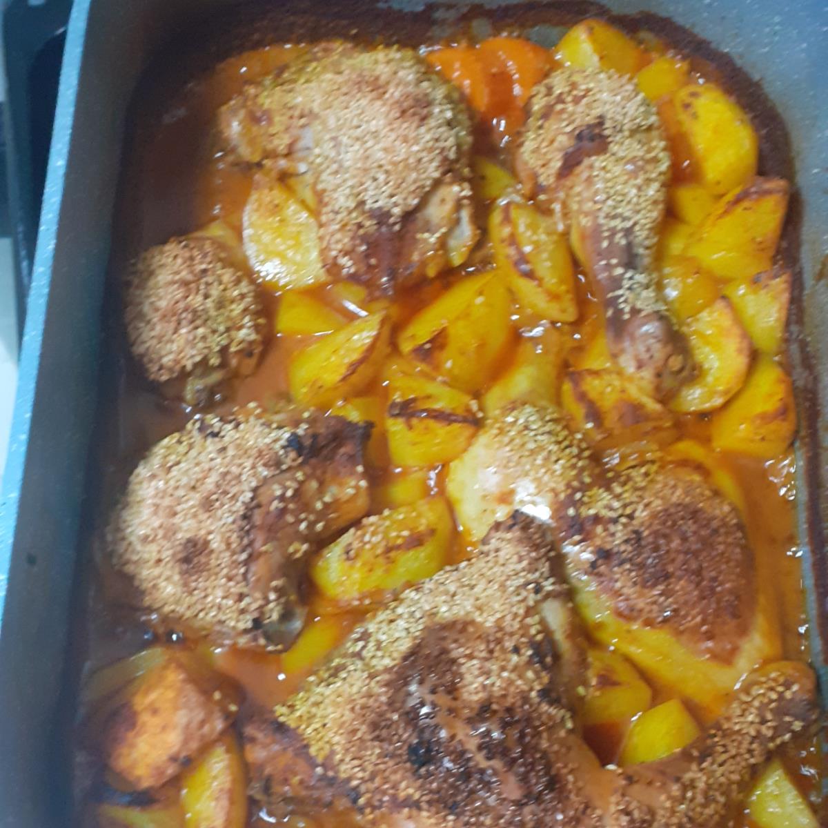עוף עם תפוחי אמה בתנור הכי טעים 