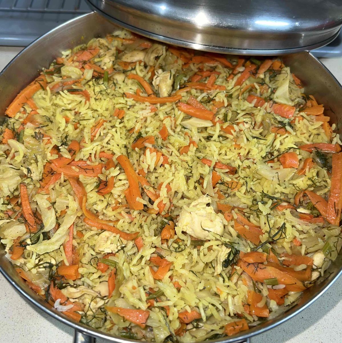 אורז עם ירקות וחזה עוף מושלם