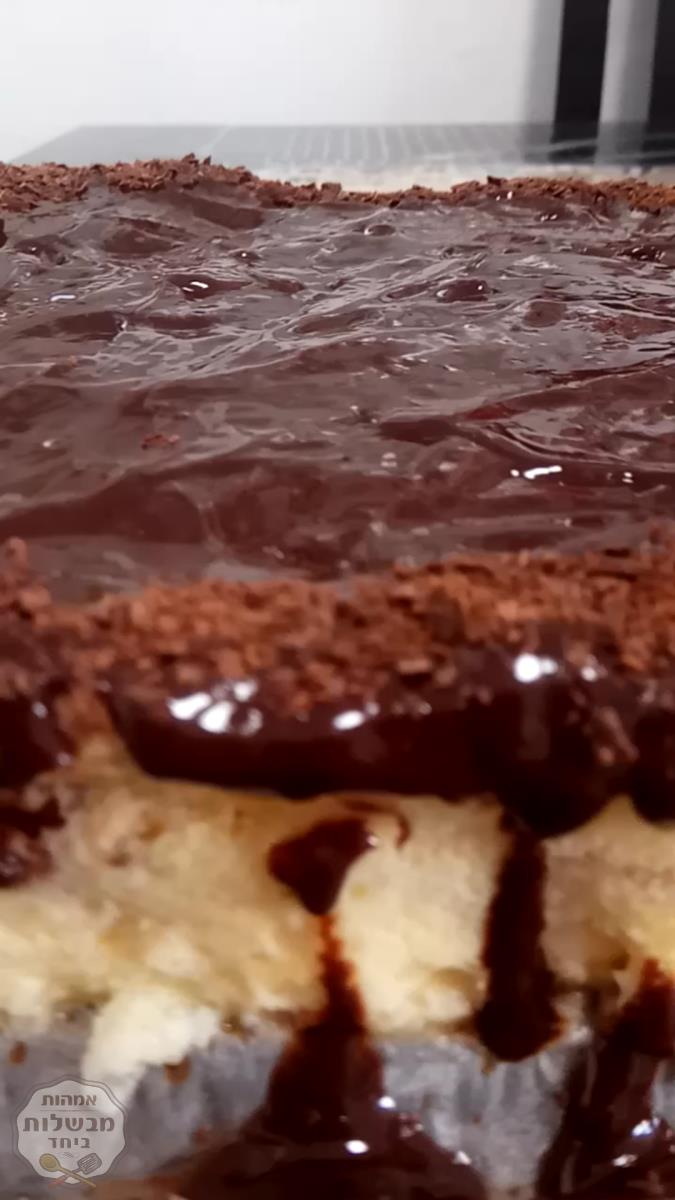 עוגת גבינה עם גנאש שוקולד 