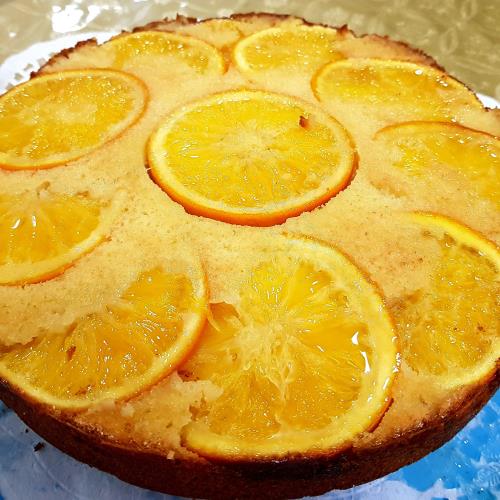 עוגת תפוזים הפוכה 