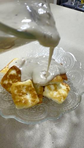 גבינת  חלומי 🧀עם ערמונים 🌰ברוטב שמנת