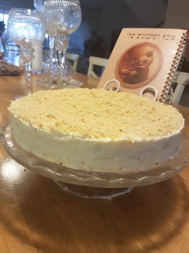 עוגה גבינה שוקולד לבן וקראמבל
