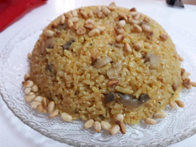 אורז מלא פיקנטי עם פטריות 😍